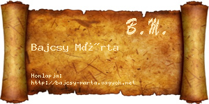 Bajcsy Márta névjegykártya